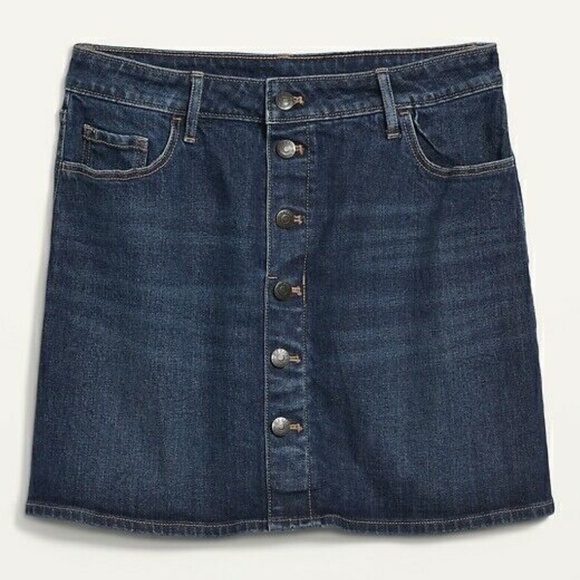 COPY - NWT: old navy High-Waisted Button-Front Mini Jean Skirt (28) $35 - Picture 4 of 14